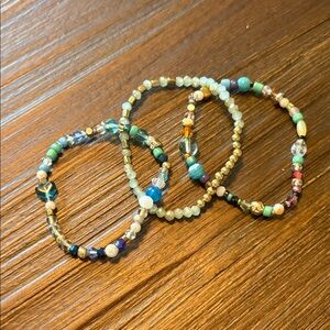 Elegant Multicolor Beaded Bracelet Trio